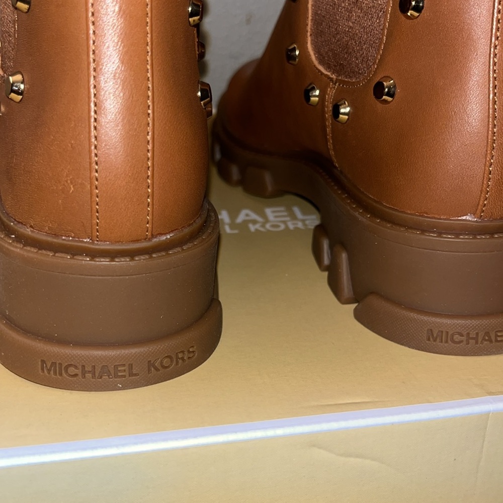 MICHAEL MICHAEL KORS Womens Brown Back Pull-Tab Ridley Leather Chelsea Boot 5.5M - Picture 10 of 16